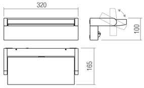Redo 90716 - LED Vonkajšie nástenné svietidlo FLIP LED/40W/230V IP54 hnedá