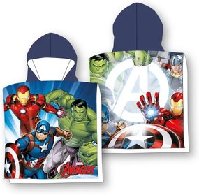 Detské bavlnené pončo Avengers 55x110cm Faro Tiahome
