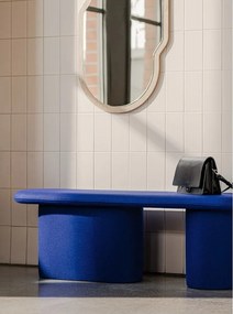 Modrá vlnená polstrovaná lavica Rull – noo.ma