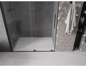 Mexen Velar, posuvné dvere do otvoru 160x200 cm, 8mm číre sklo, čierna matná, 871-160-000-01-70