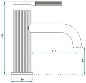 Rea Argon, umývadlová batéria h-165, zlatá lesklá, REA-B7800