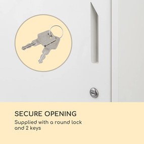 Blumfeldt London White, poštová schránka na balík, oceľ, ukotvenie do zeme, okrúhly zámok