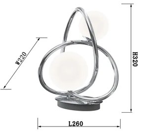 Wofi 8014-207 - LED Stolná lampa NANCY 2xG9/3,5W/230V lesklý chróm