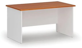 Kancelársky písací stôl rovný PRIMO WHITE, 1400 x 800 mm, biela/čerešňa