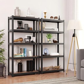 Regál s vysokou nosnosťou, 5-policový, industriálny, rustikálny hnedý