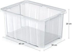 Plastový úložný box NCC16 16 l - priehľadná