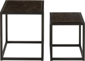 2 čierne kovové odkladacie stolíky Lowy - 39 * 39 * 46 cm
