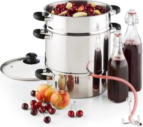 Klarstein Applebee, parný odšťavovač, odšťavovací hrniec, elektrický, 1500 W, Ø 25 cm, 8 l, nehrdzavejúca oceľ
