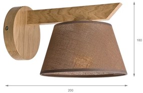 Brilagi - LED  Nástenné svietidlo ANTHONY 1xE14/40W/230V dub/hnedá