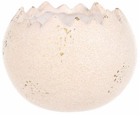 Keramický obal na kvety Škrupina na ležato, 17 x 13 x 9 cm