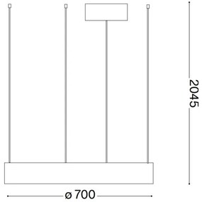 Ideal Lux - LED Luster na lanku ORACLE LED/35W/230V 3000K pr. 70 cm CRI 90 biela