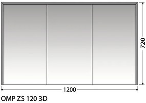 Zrkadlová skrinka Intedoor OMP ZS 120 3D