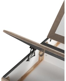 Béžová čalúnená dvojlôžková posteľ s úložným priestorom 160x200 cm Tate – Maison de Rêve