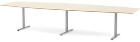 Rokovací stôl SELMA, oválny, 3800x1200/800 mm, breza/šedá