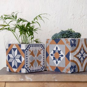 Betónový kvetináč Azulejos 11 cm