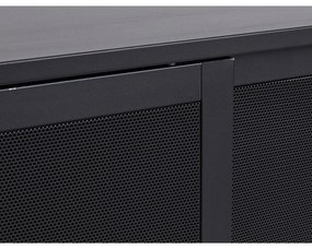 Čierna kovová komoda s posuvnými dverami 160x75x46 cm Veep – Unique Furniture