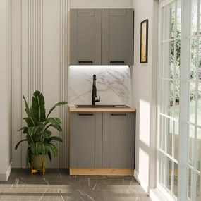 Kuchynská linka Luna Dust grey/artisan 80 cm bez pracovnej dosky