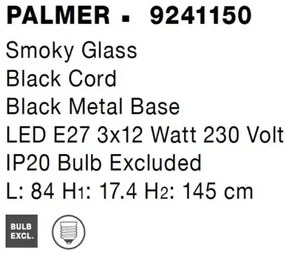 Luster na lanku Palmer 84 čierne