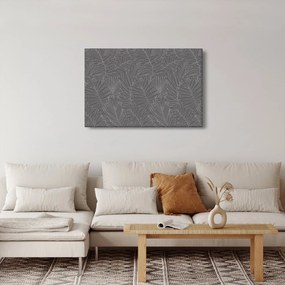 Obraz - Šedé palmové listy (90x60 cm)