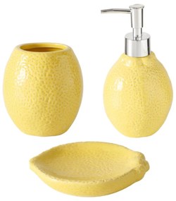 BOLTZE Sada kúpeľňových doplnkov Limone, žltá/s chrómovými prvkami