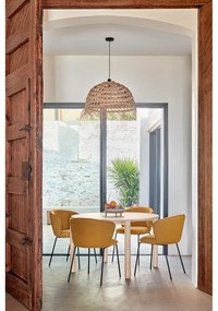 Čalúnené jedálenské kreslá v súprave 2 ks v horčicovej farbe Add – Teulat