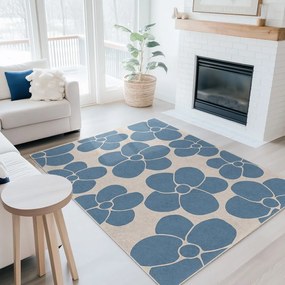 Modrý prateľný behúň 60x230 cm Blue Meadow – Mila Home