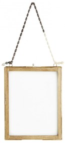 MADAM STOLTZ Sklenený fotorámik Antique brass - väčší