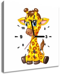 Gario Obraz s hodinami Veselá žirafa Rozmery: 40 x 40 cm