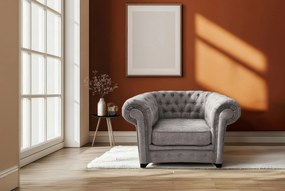 XXXLutz KRESLO CHESTERFIELD, textil, kompozitné drevo, sivá MID.YOU - Online Only obývacie izby - 000694009826