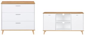 Livarno®  Komoda Corfu, 80 x 75 x 33 cm + Tv stolík Corfu, 113 x 60,5 x 33 cm  (800011142)