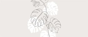 Obraz - Line art monstera N⁰3 (120x50 cm)