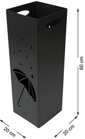 Kovový stojan na dáždniky Rain, 60x20 cm