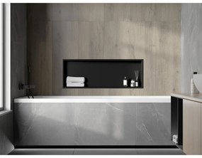 Mexen X-Wall-R, polička na zapustenie na obklad s golierom 90 x 30 cm, čierna matná, 1970903010