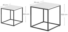 Dekorstudio Set 2ks kávových stolíkov - Biele / čierne nohy