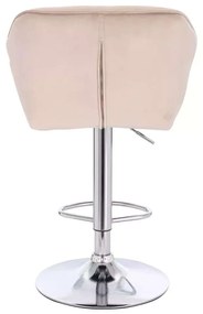 LuxuryForm DESIGN Barová stolička MILANO VELUR na striebornom tanieri - latte
