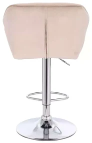 LuxuryForm DESIGN Barová stolička MILANO VELUR na striebornom tanieri - latte