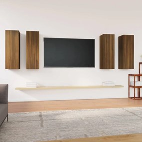 TV skrinky 4 ks hnedý dub 30,5x30x90 cm spracované drevo