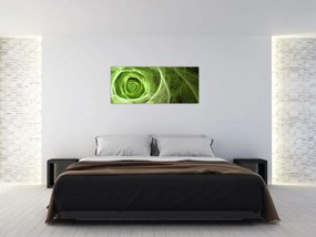 Obraz - Abstraktné ruže zelená (120x50 cm)