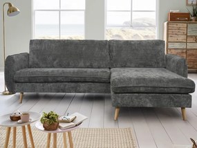 Rohová sedačka Salma, grafitová tkanina, univerzálna pravá/ľavá