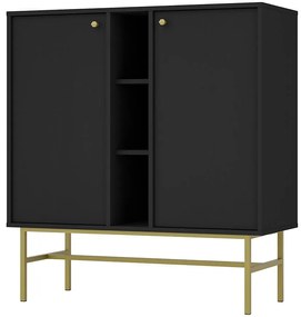 Komoda Tokyo 3 2D čierny grafit 822