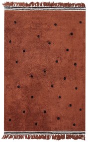 Bavlnený koberec 140 x 200 cm hnedý LAZA Beliani