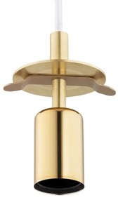 Argon 8507 - Luster na lanku PALOMA 1xE27/15W/230V pr. 25 cm zlatá/biela