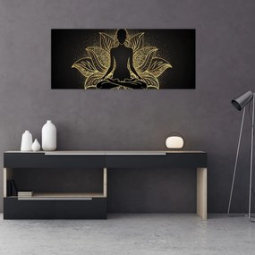 Obraz siluety v lotusovom kvete (120x50 cm)