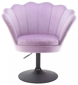 LuxuryForm DESIGN Kreslo FREY VELUR na čiernom tanieri - levanduľa