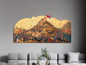 drevko |  Obraz Pod hradbami dejín  385 x 80 cm