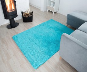 Plyšový koberec TOP - TYRKYSOVÝ