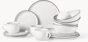 Ručne vyrobená raňajková súprava z porcelánu Salt, 4 osoby, 16 ks