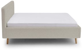 Dvojlôžková posteľ taupe 140 x 200 cm fleece béžová MUZZA