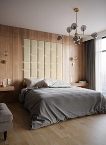 Set 24 čalúnených panelov Quadra 180x180 cm (béžová). Akcia -14%. Vlastná spoľahlivá doprava až k Vám domov. 1051994
