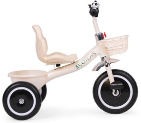 Trojkolka protišmykové rukoväte zvončekový kôš béžová ECOTOYS